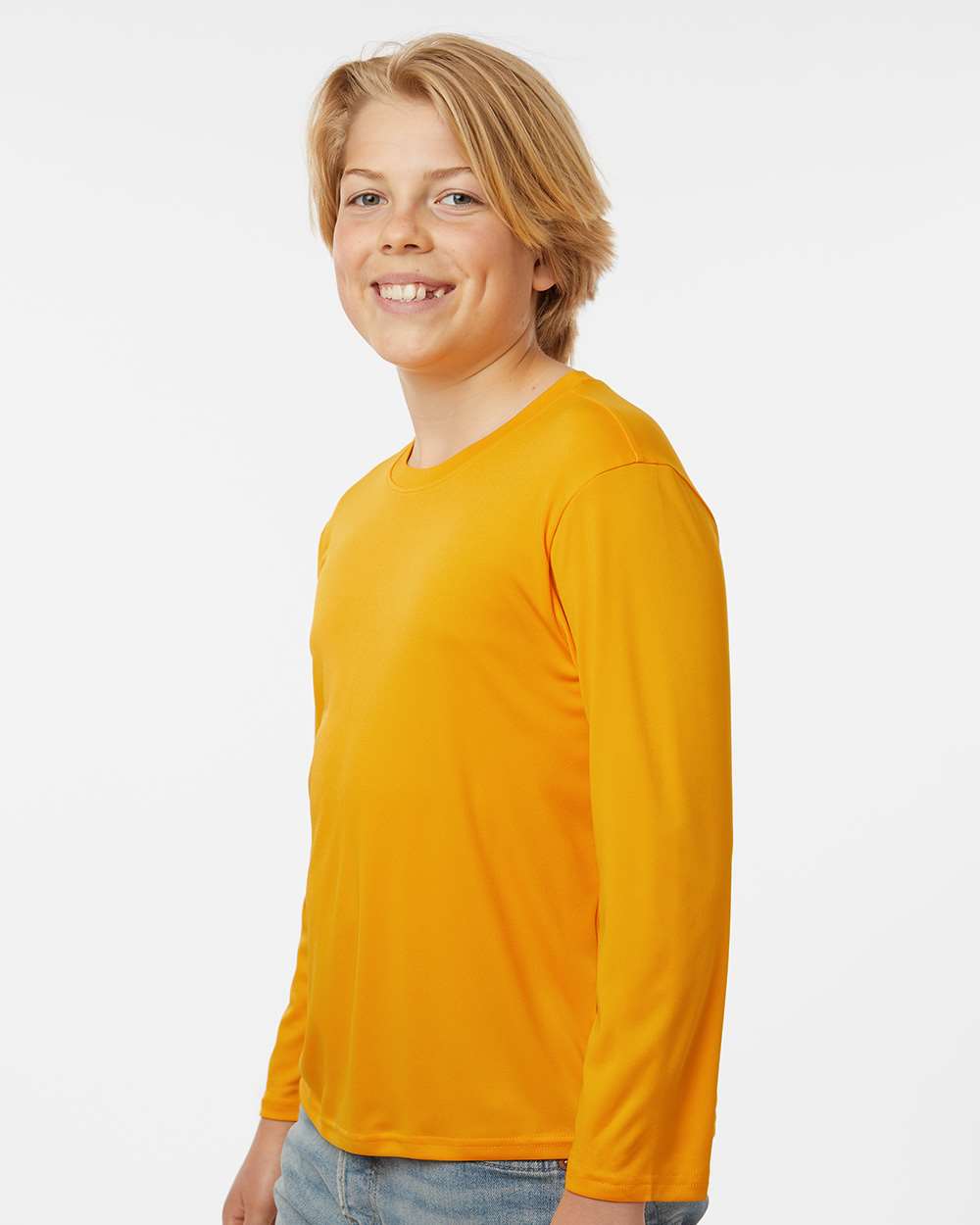 Youth Performance Long Sleeve T-Shirt – Gold - ComfyThreads