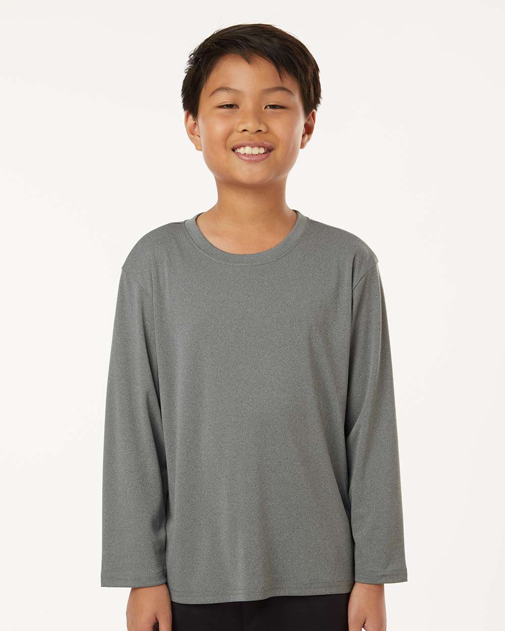 Youth Performance Long Sleeve T-Shirt – Heather Granite - ComfyThreads