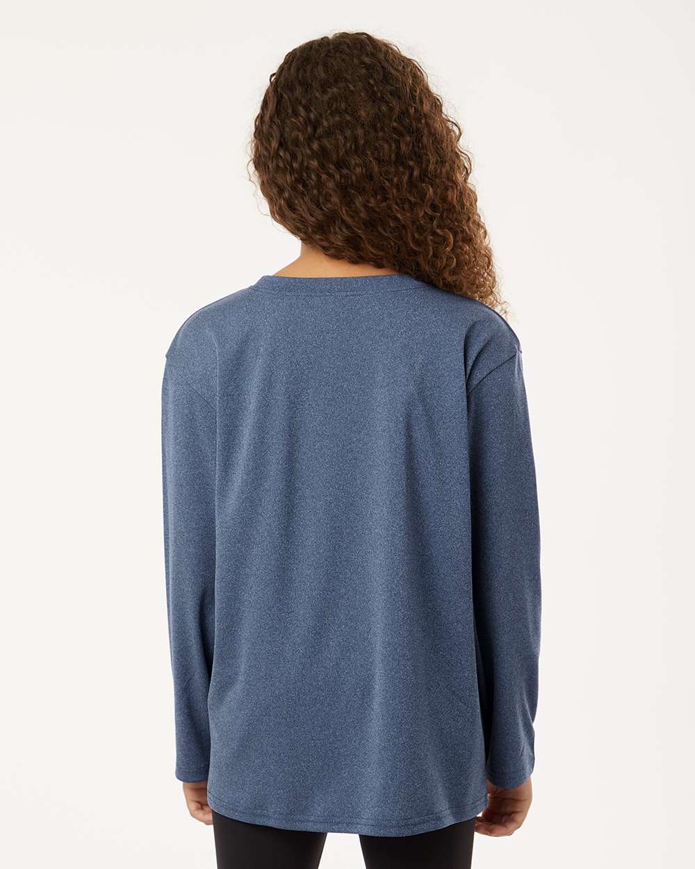 Youth Performance Long Sleeve T-Shirt – Heather Navy - ComfyThreads