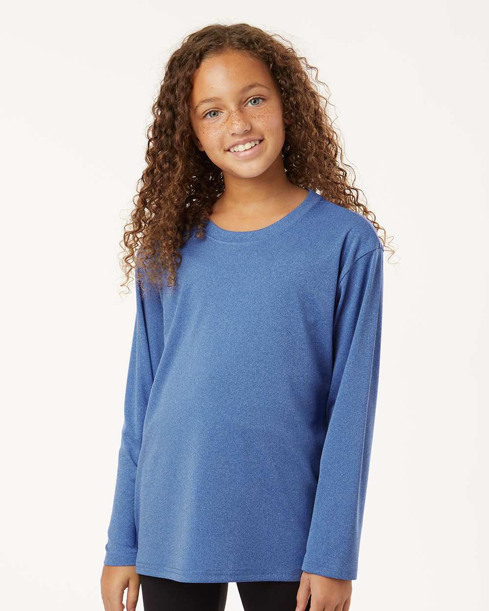 Youth Performance Long Sleeve T-Shirt – Heather Royal - ComfyThreads