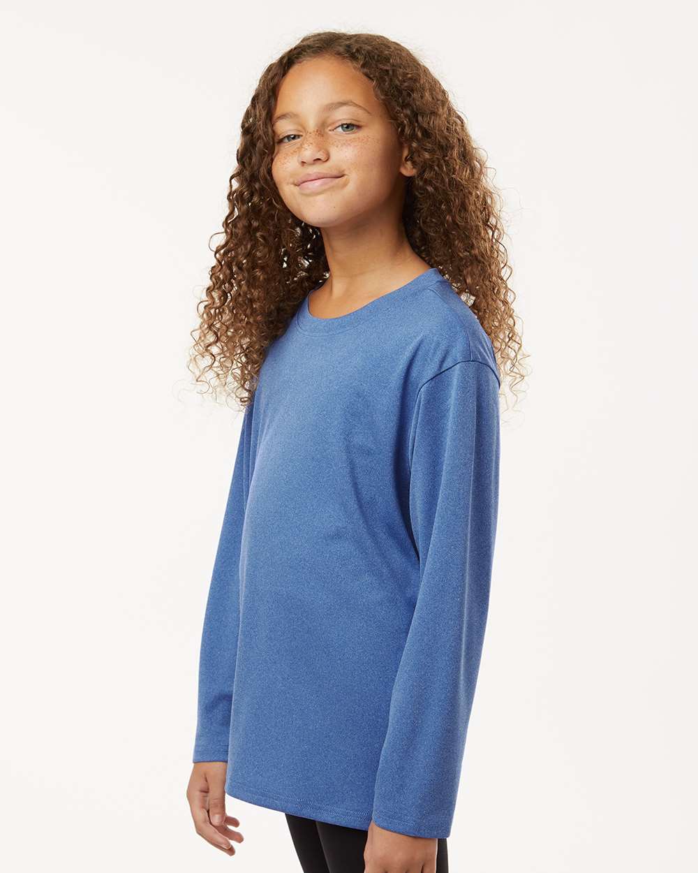 Youth Performance Long Sleeve T-Shirt – Heather Royal - ComfyThreads