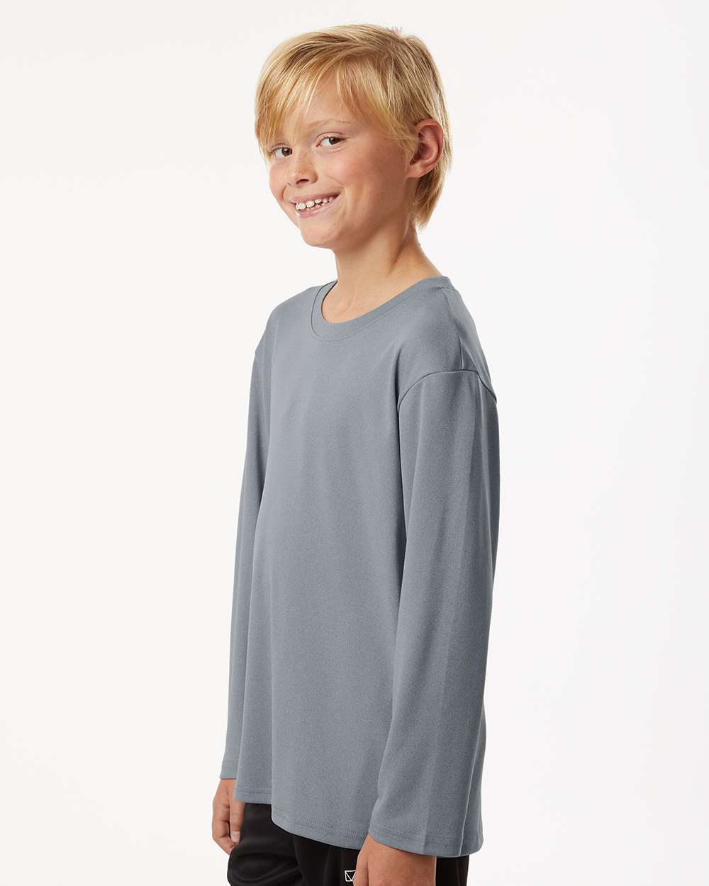 Youth Performance Long Sleeve T-Shirt – Heather Steel - ComfyThreads