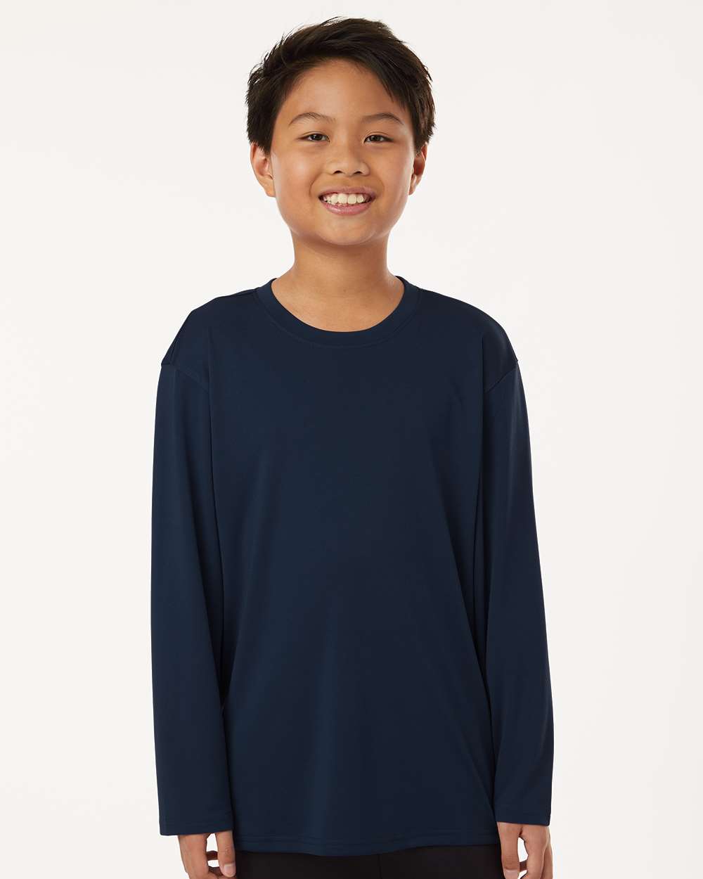 Youth Performance Long Sleeve T-Shirt – Navy - ComfyThreads