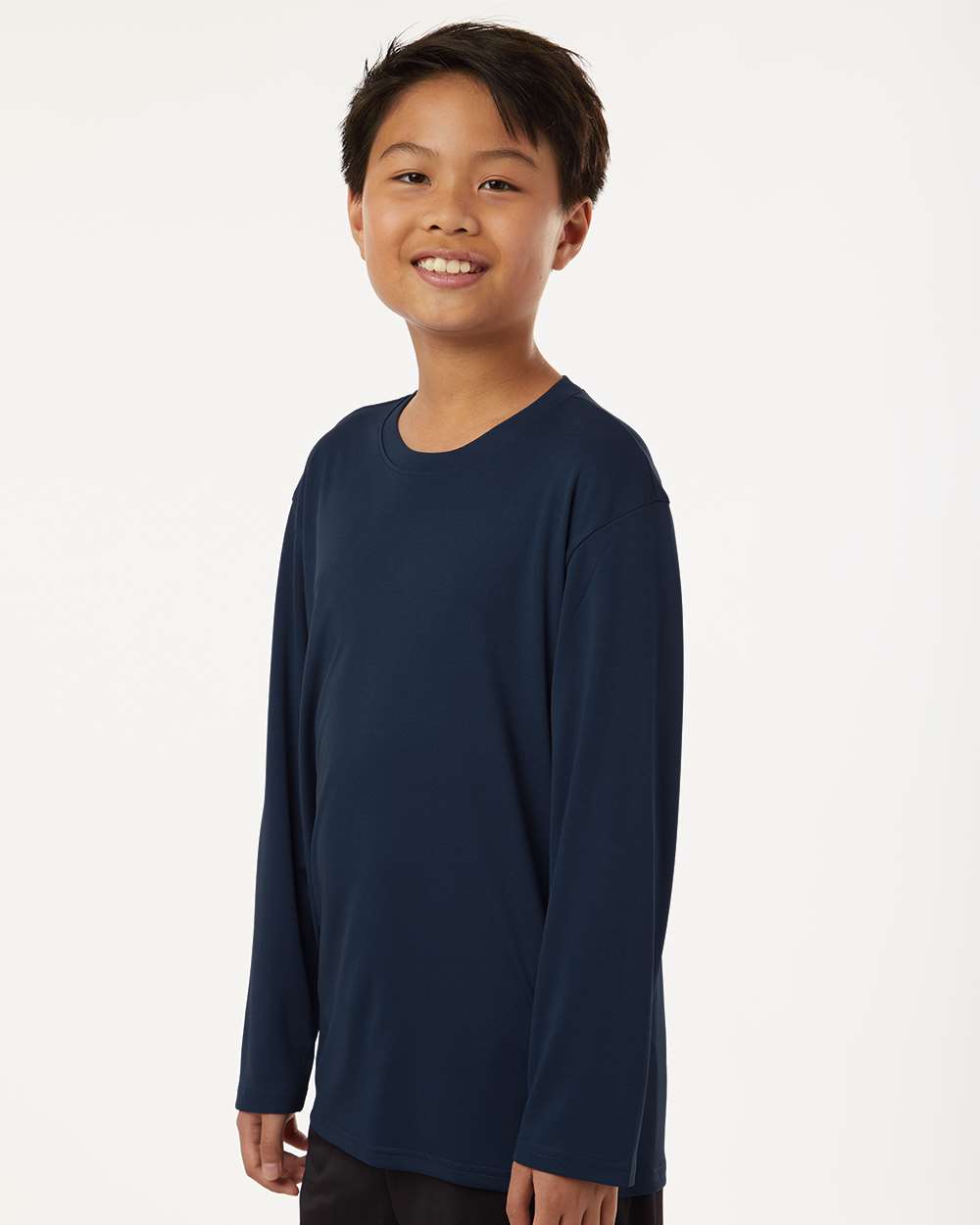 Youth Performance Long Sleeve T-Shirt – Navy - ComfyThreads
