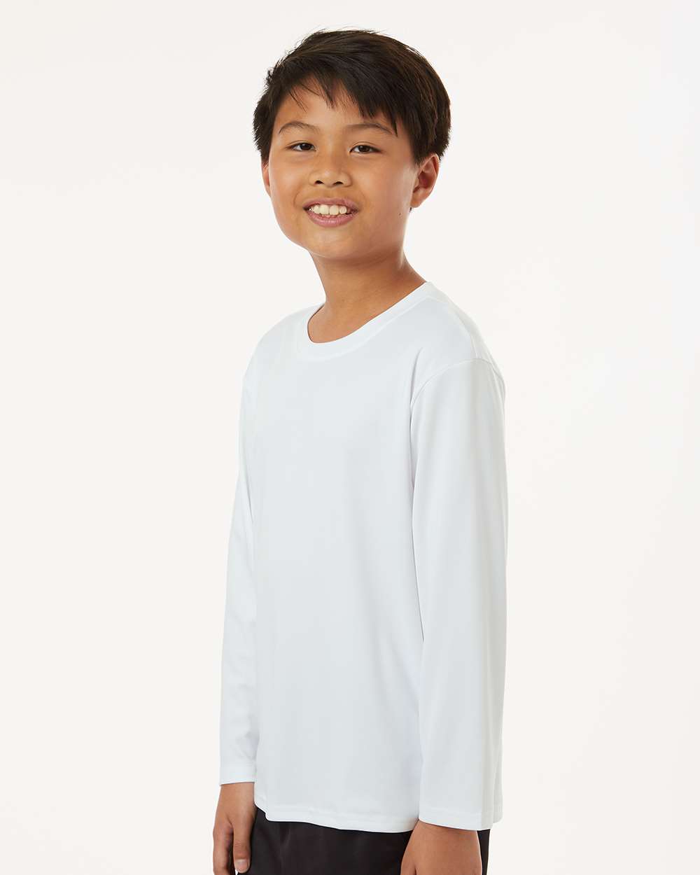 Youth Performance Long Sleeve T-Shirt – White - ComfyThreads
