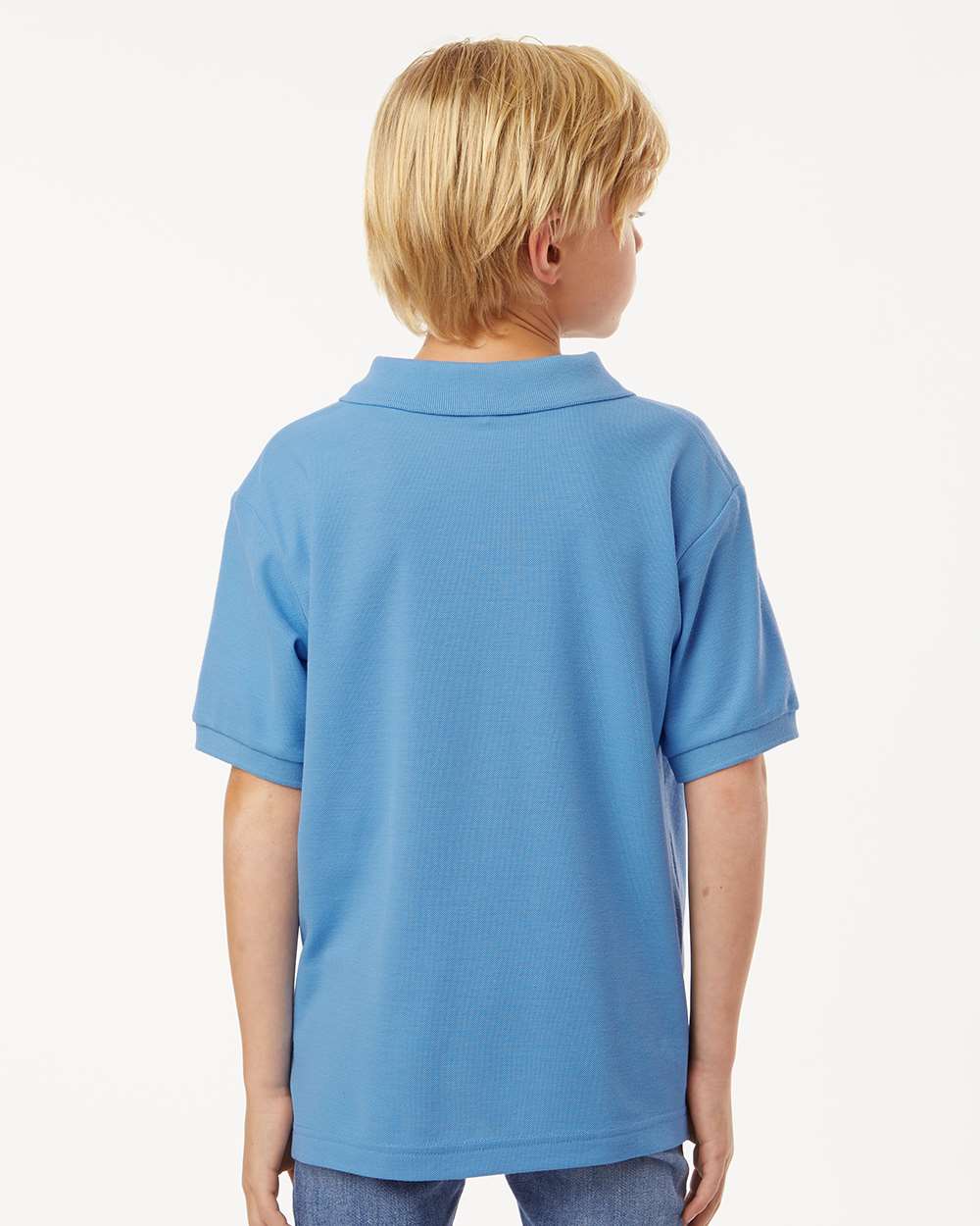 Youth Pique Polo - Carolina Blue - ComfyThreads