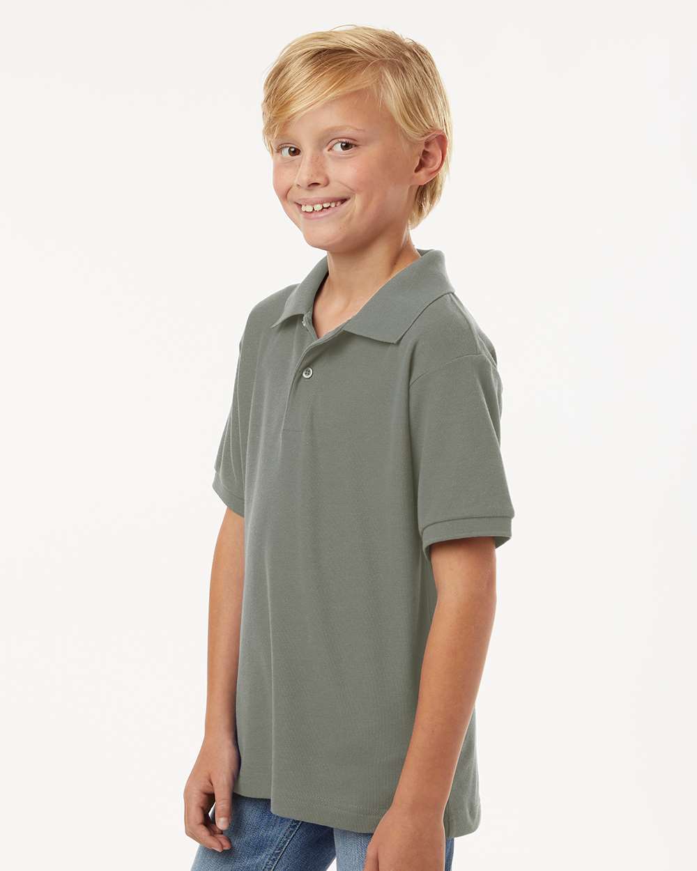 Youth Pique Polo - GreyStone - ComfyThreads