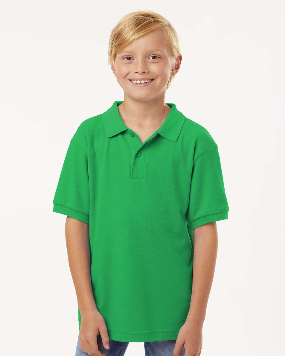 Youth Pique Polo - Kelly Green - ComfyThreads