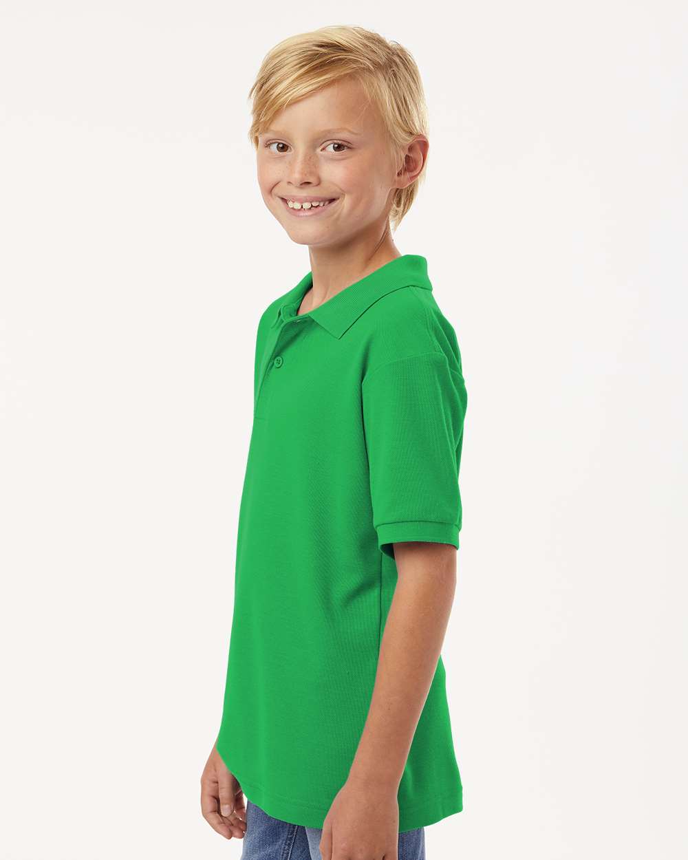 Youth Pique Polo - Kelly Green - ComfyThreads