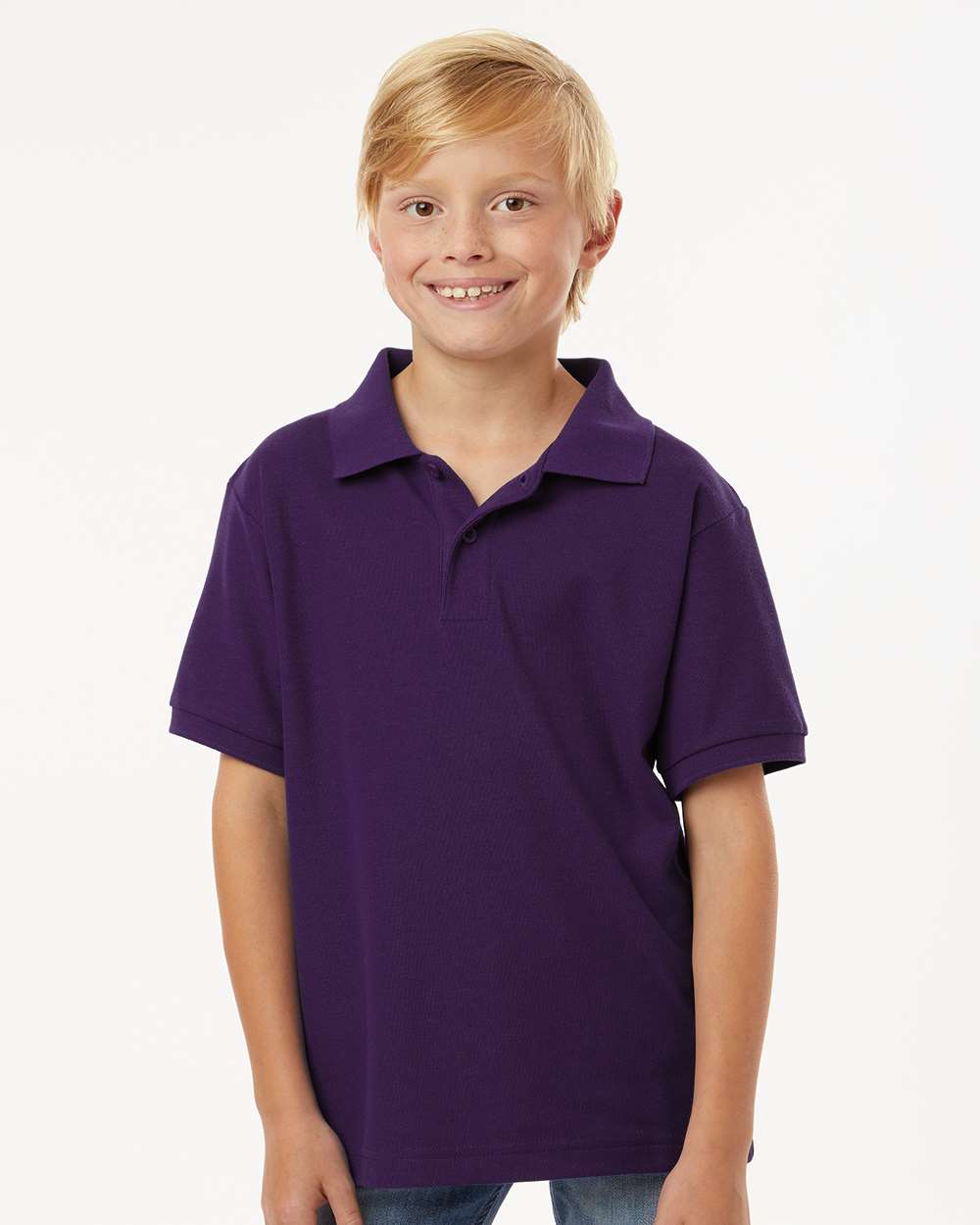 Youth Pique Polo - Purple - ComfyThreads