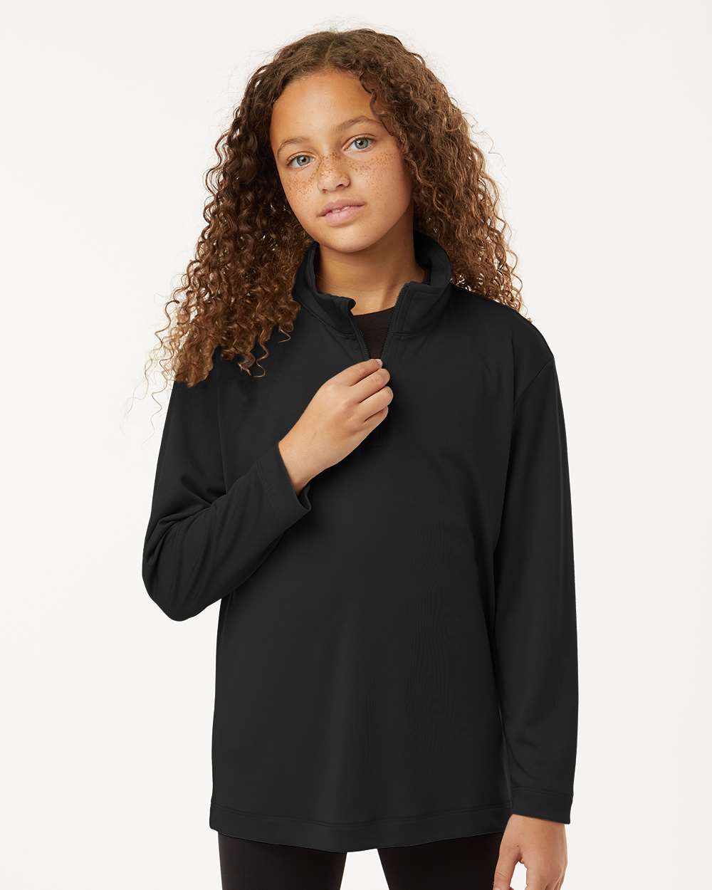 Youth Performance Quarter-Zip Pullover – Black - ComfyThreads
