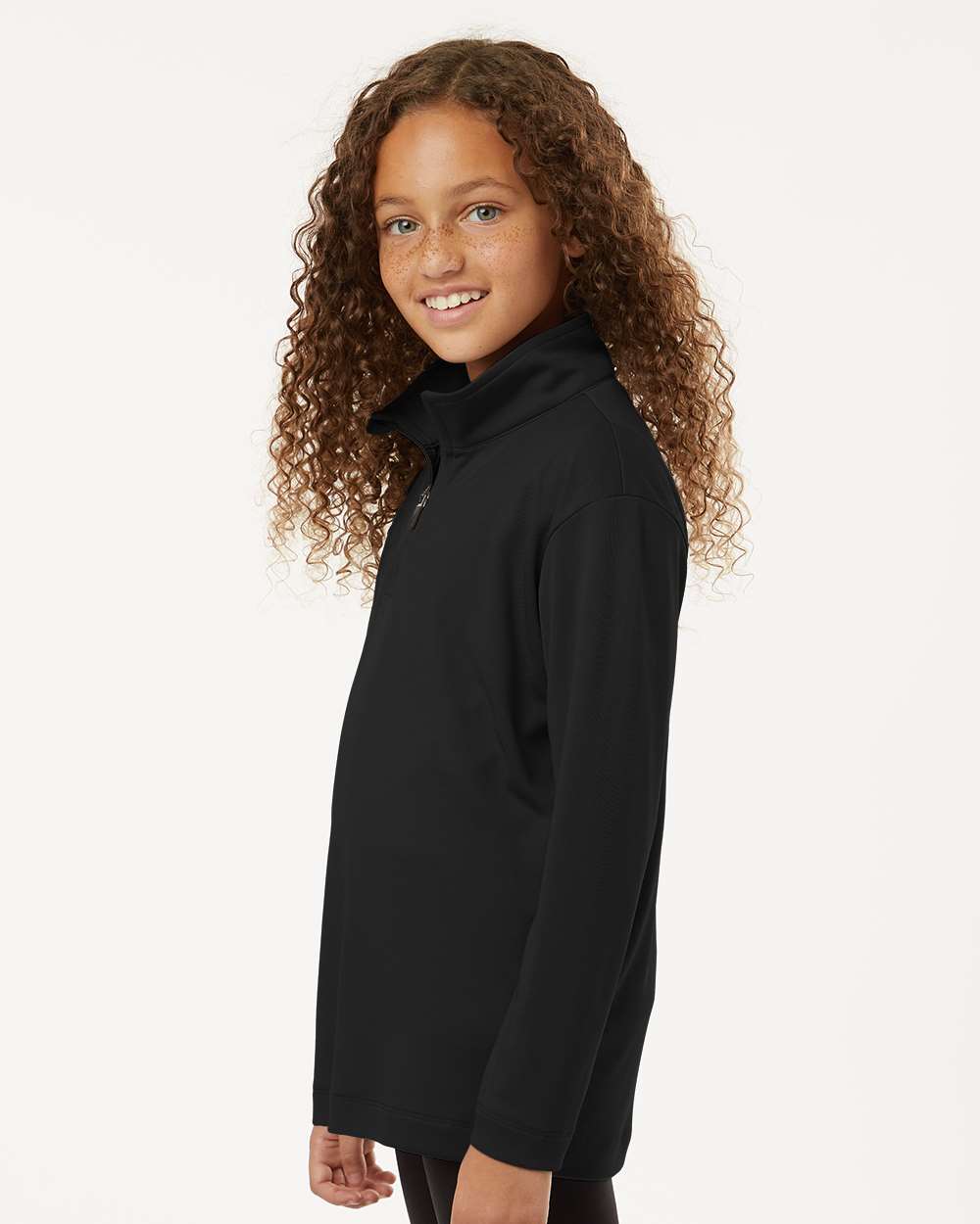 Youth Performance Quarter-Zip Pullover – Black - ComfyThreads