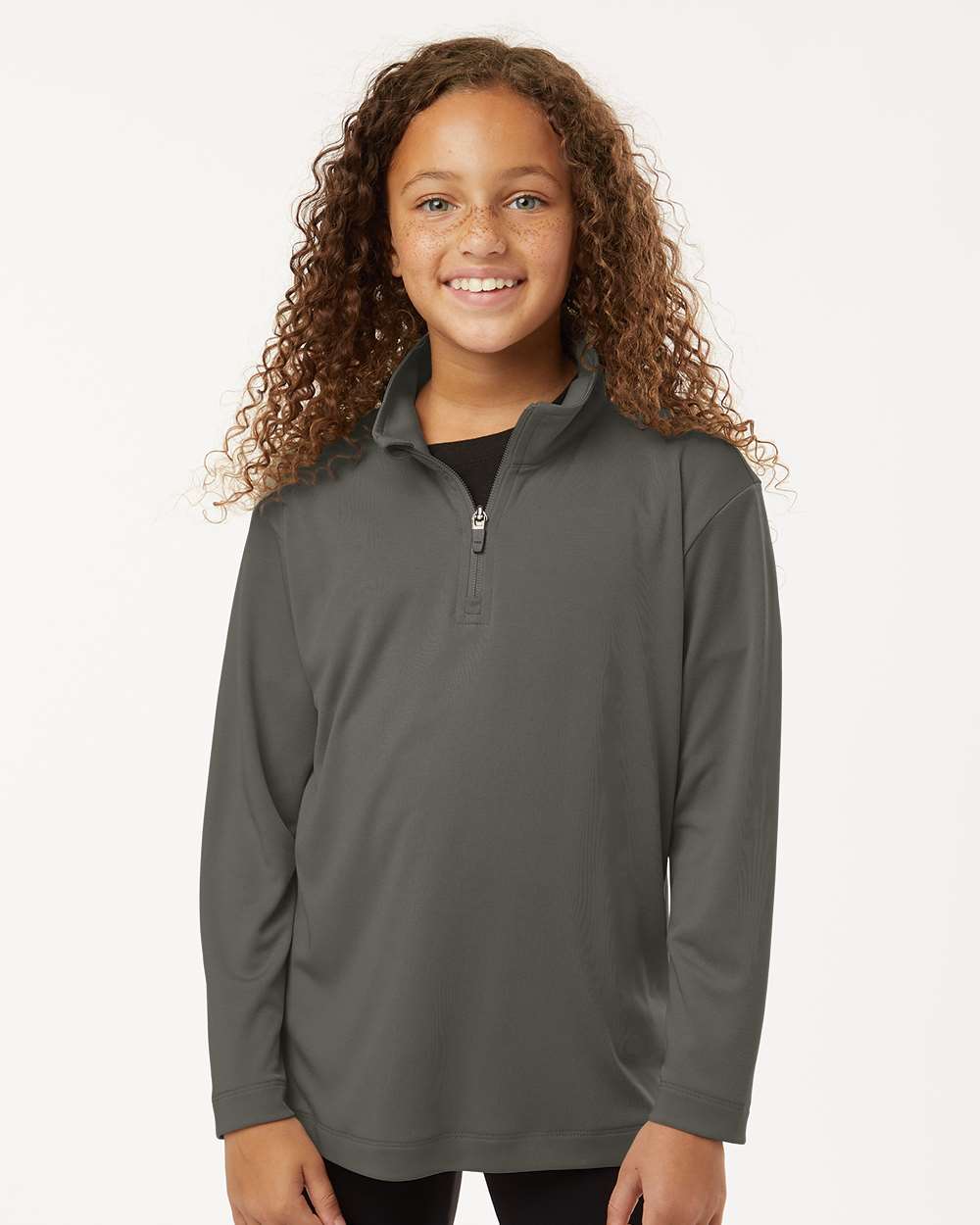 Youth Performance Quarter-Zip Pullover – Charcoal - ComfyThreads