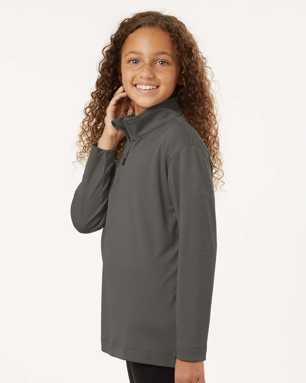 Youth Performance Quarter-Zip Pullover – Charcoal - ComfyThreads