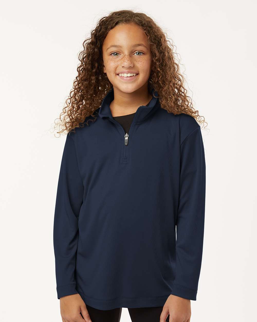 Youth Performance Quarter-Zip Pullover – Navy - ComfyThreads