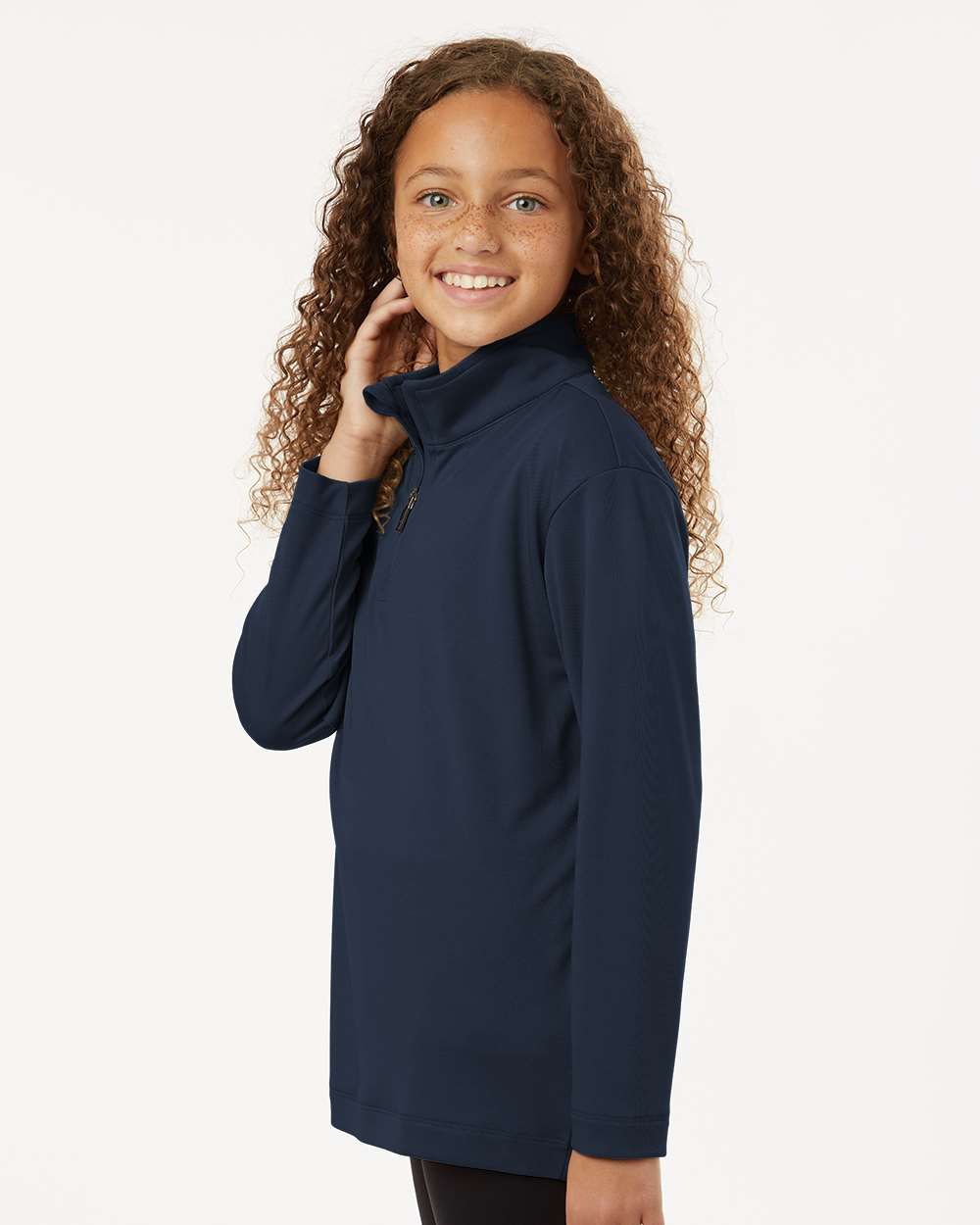 Youth Performance Quarter-Zip Pullover – Navy - ComfyThreads