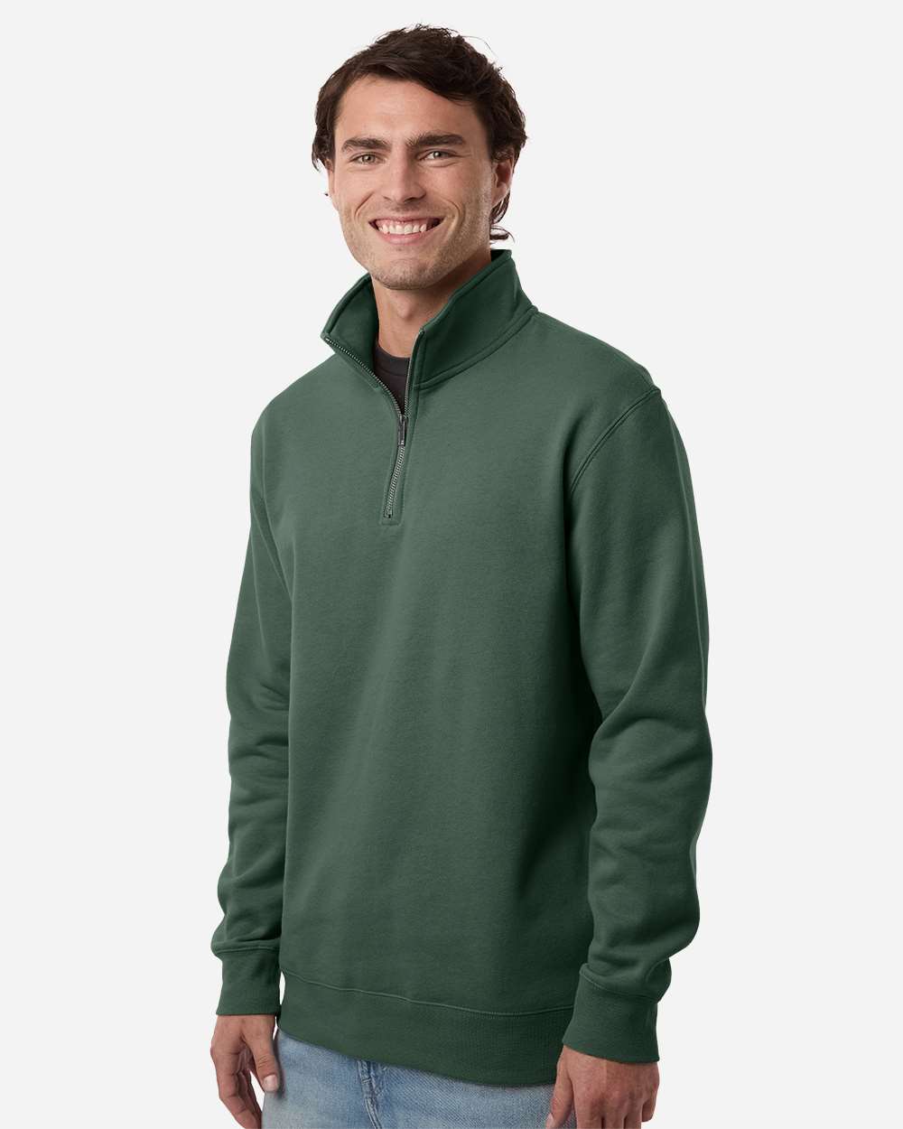 Unisex Midweight Quarter-Zip Pullover - Alpine Green - S