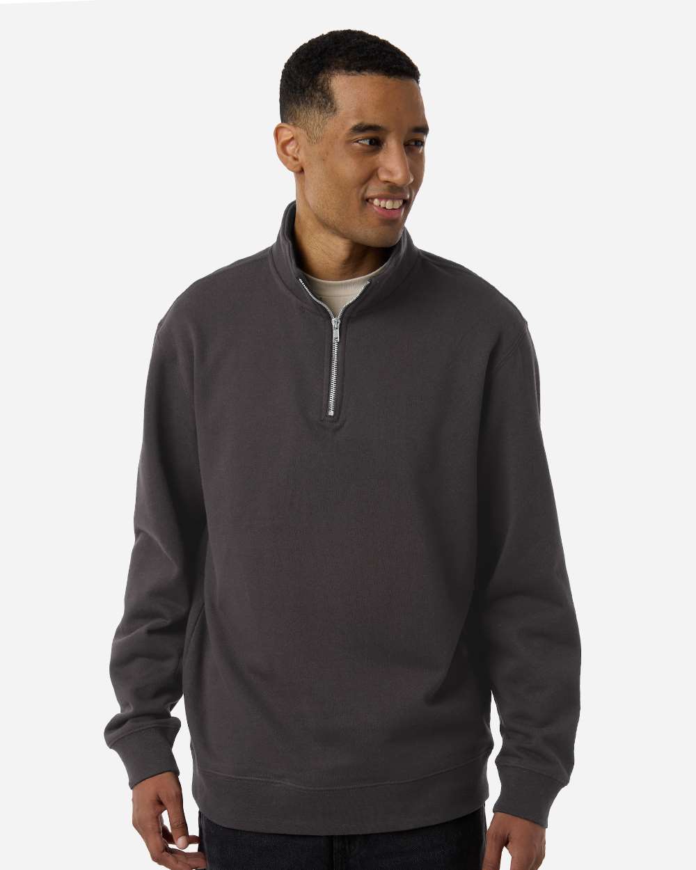 Unisex Midweight Quarter-Zip Pullover - Asphalt - XS