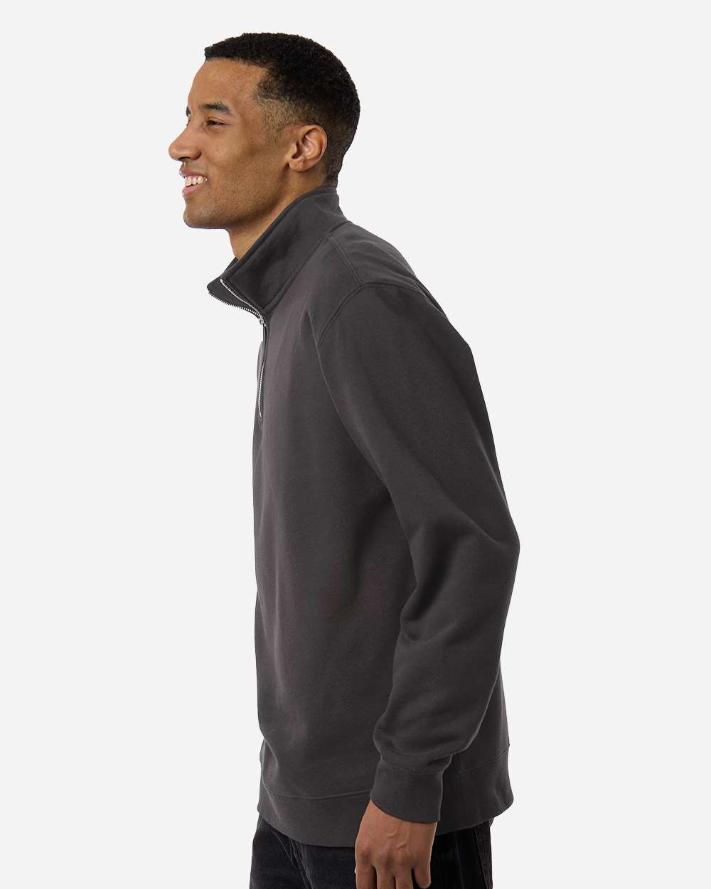 Unisex Midweight Quarter-Zip Pullover - Asphalt - S