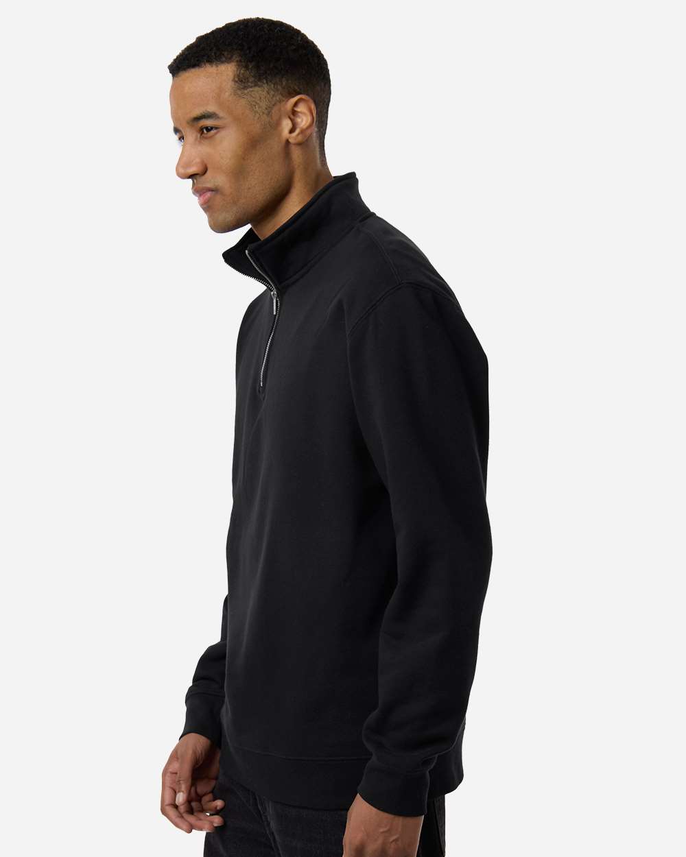 Unisex Midweight Quarter-Zip Pullover - Black - S