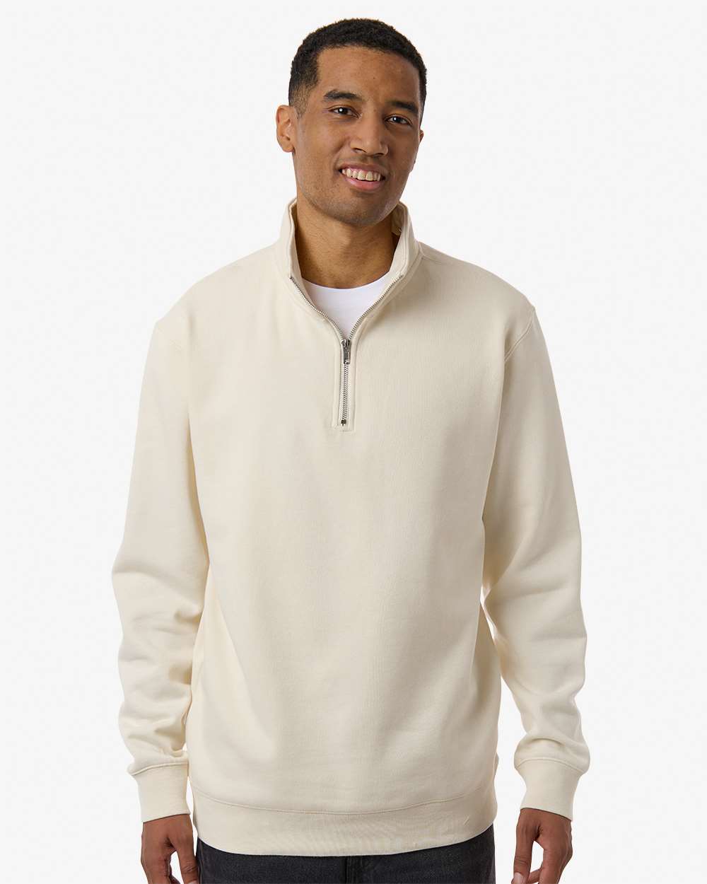 Unisex Midweight Quarter-Zip Pullover - Bone - XS