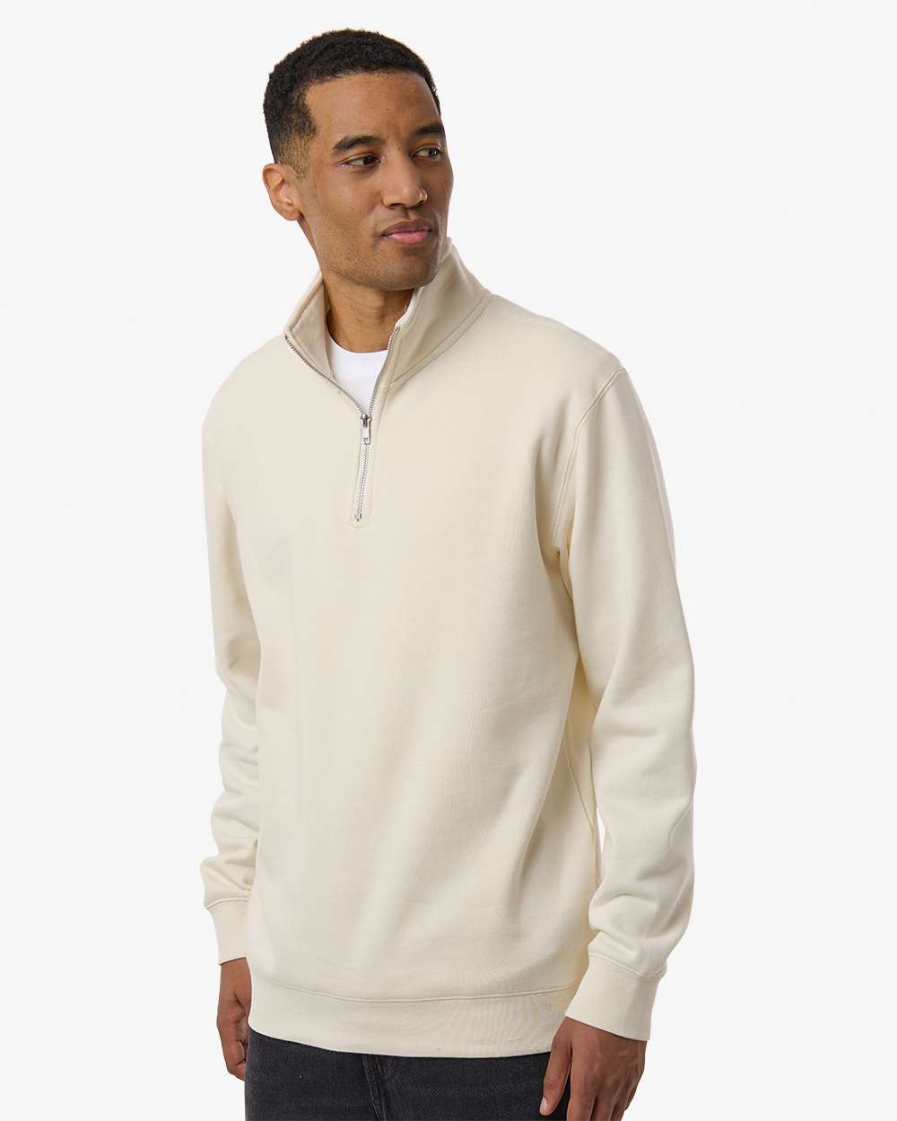 Unisex Midweight Quarter-Zip Pullover - Bone - S