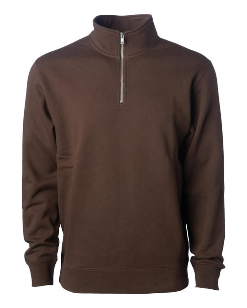 Unisex Midweight Quarter-Zip Pullover - Brown - XS