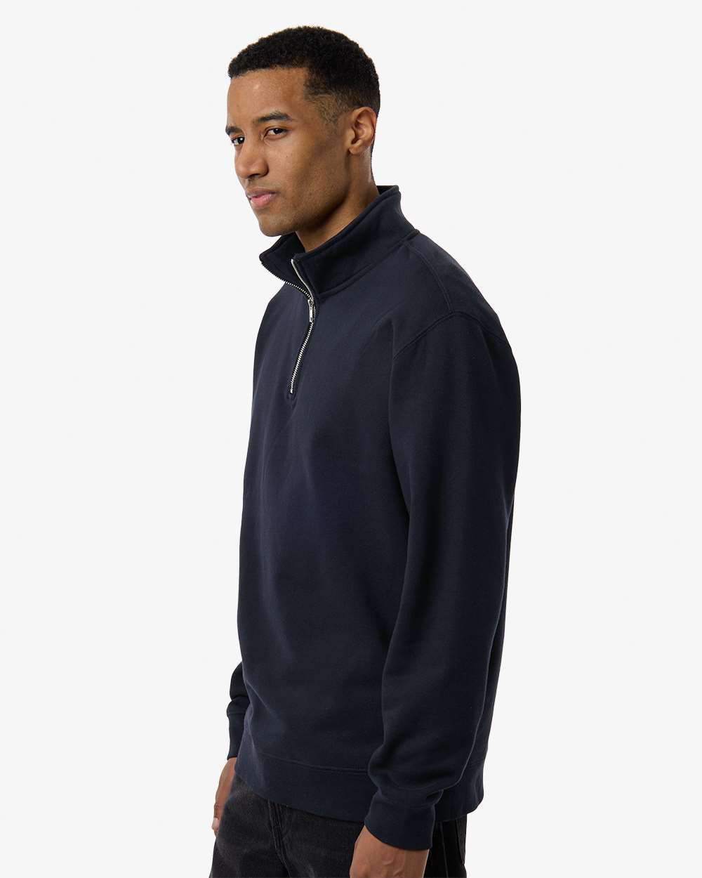 Unisex Midweight Quarter-Zip Pullover - Classic Navy - S