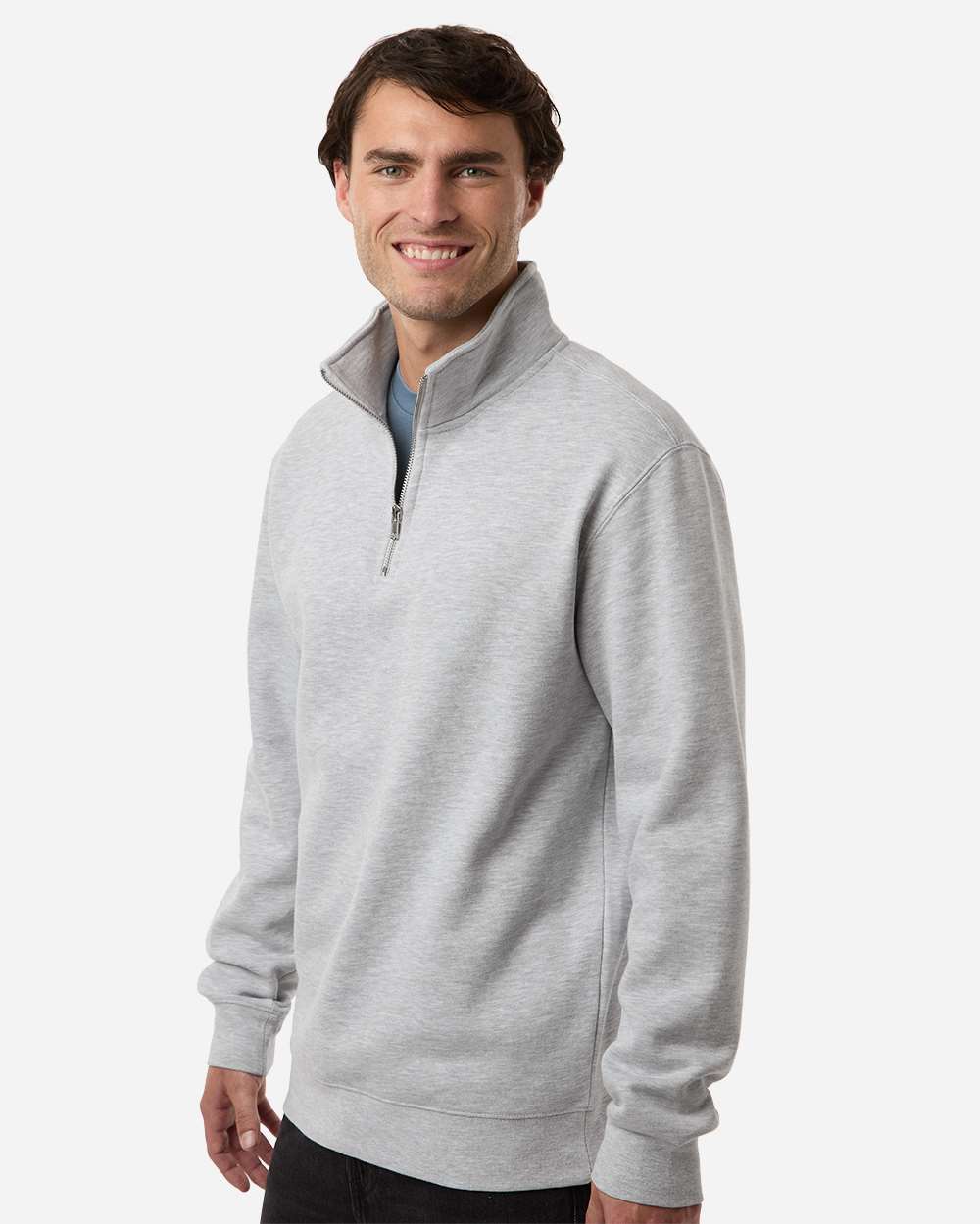 Unisex Midweight Quarter-Zip Pullover - Grey Heather - S