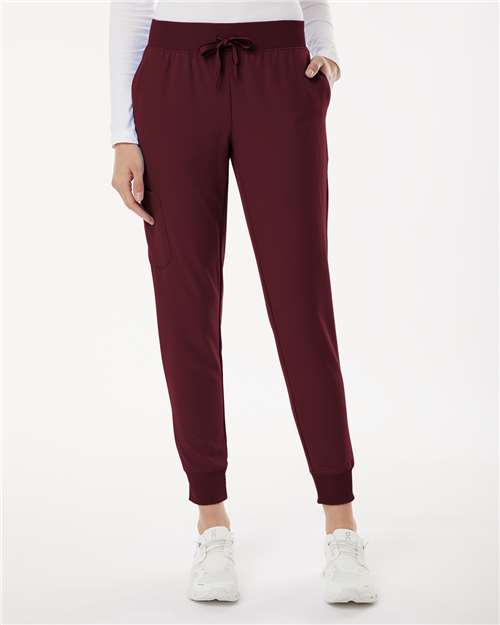 Jaanuu W20003 Women's Stretch Scrub Top - Burgundy - Front