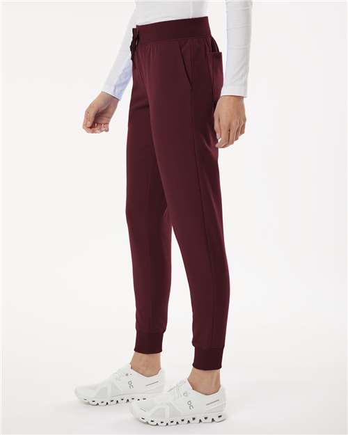 Jaanuu W20003 Women's Stretch Scrub Top - Burgundy - Side