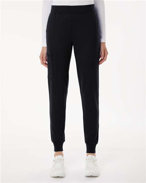 Jaanuu W40001 Women's Stretch Scrub Pants - Black - Front