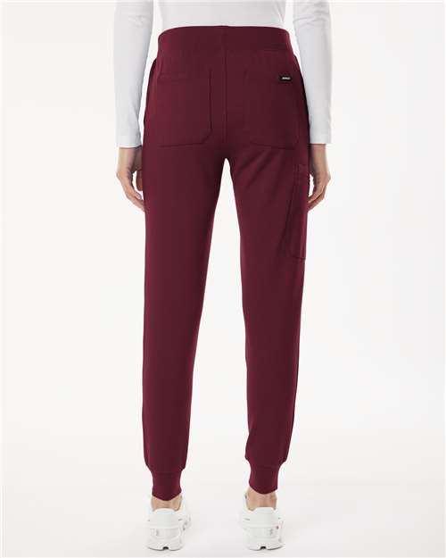 Jaanuu W40001 Women's Stretch Scrub Pants - Burgundy - Back