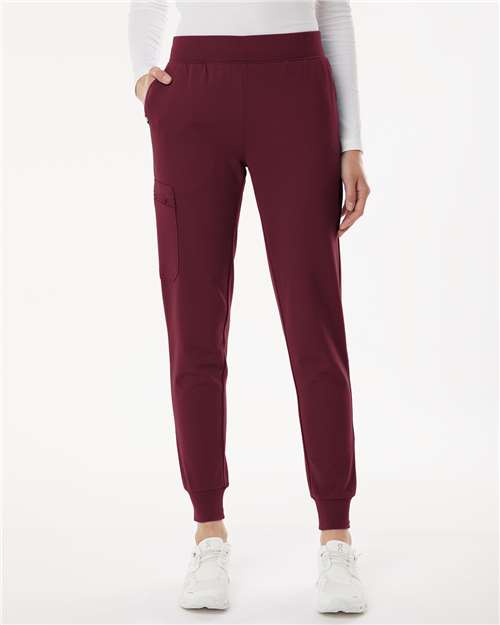 Jaanuu W40001 Women's Stretch Scrub Pants - Burgundy - Front