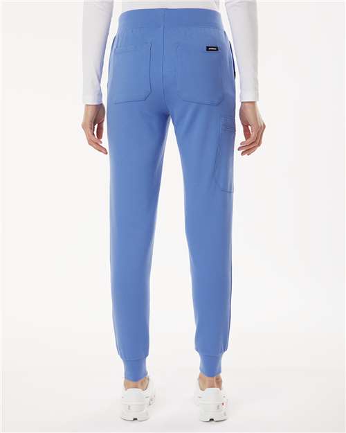 Jaanuu W40001 Women's Stretch Scrub Pants - Ceil Blue - Back