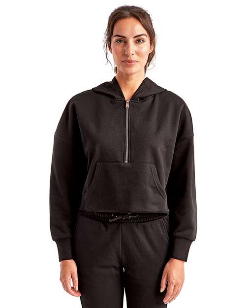 TriDri TD077 Women's Performance Crop Hoodie - Black - Front