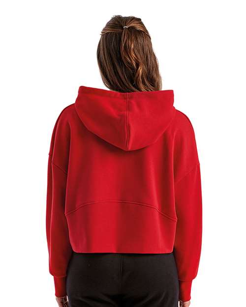 TriDri TD077 Women's Performance Crop Hoodie - Fire Red - Back