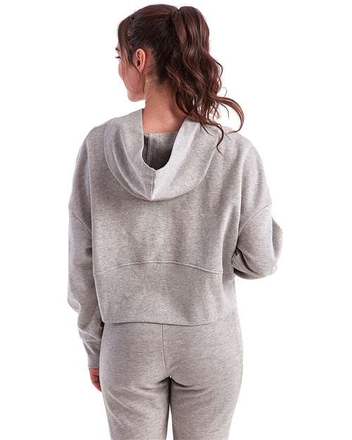 TriDri TD077 Women's Performance Crop Hoodie - Heather Grey - Back