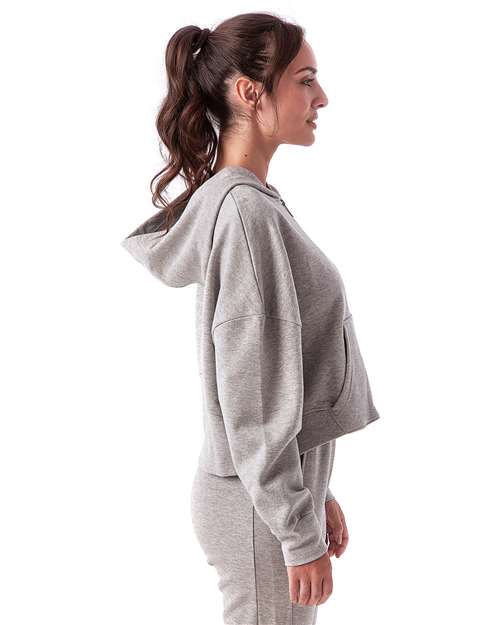 TriDri TD077 Women's Performance Crop Hoodie - Heather Grey - Side