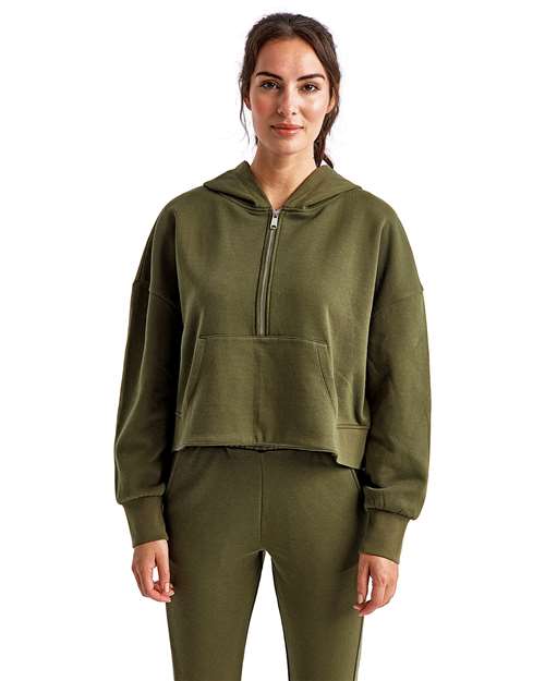 TriDri TD077 Women's Performance Crop Hoodie - Olive - Front