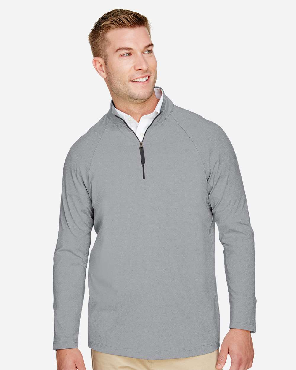 Men's Performance Micro-Stripe Quarter-Zip Pullover - Black - S