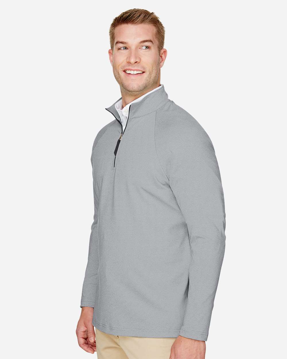 Men's Performance Micro-Stripe Quarter-Zip Pullover - Black - M