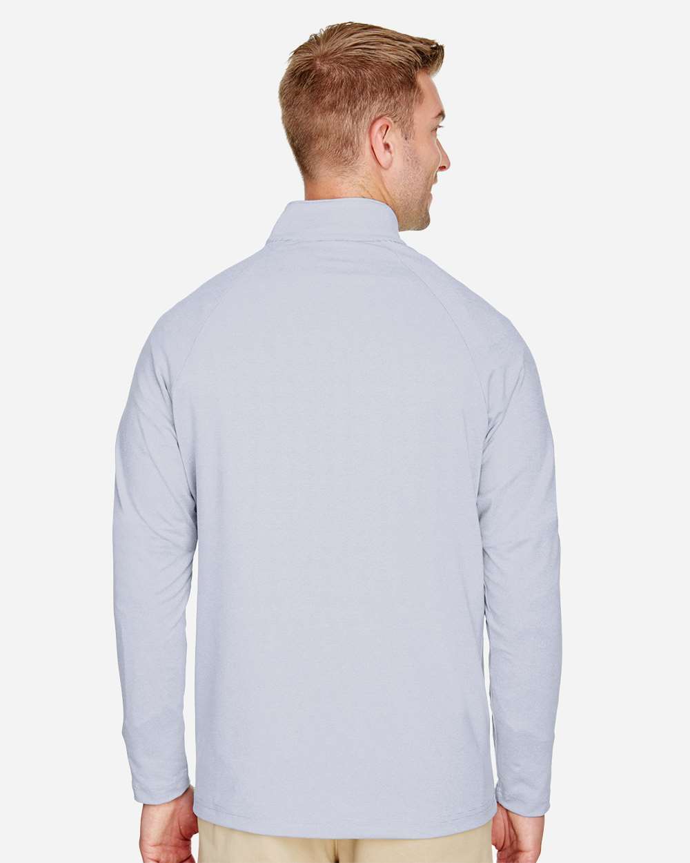 Men's Performance Micro-Stripe Quarter-Zip Pullover - Navy - L