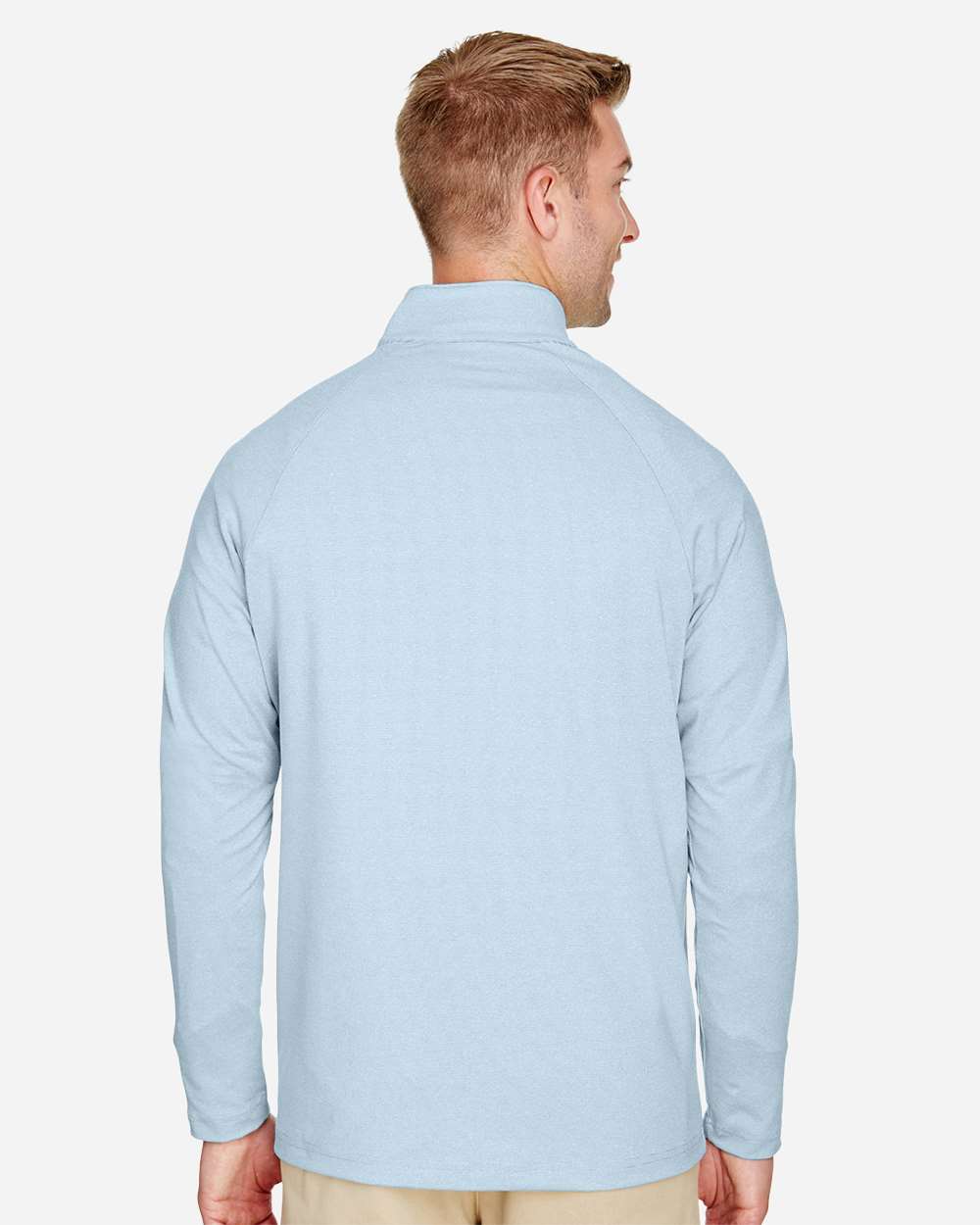 Men's Performance Micro-Stripe Quarter-Zip Pullover - Ocean Blue - L