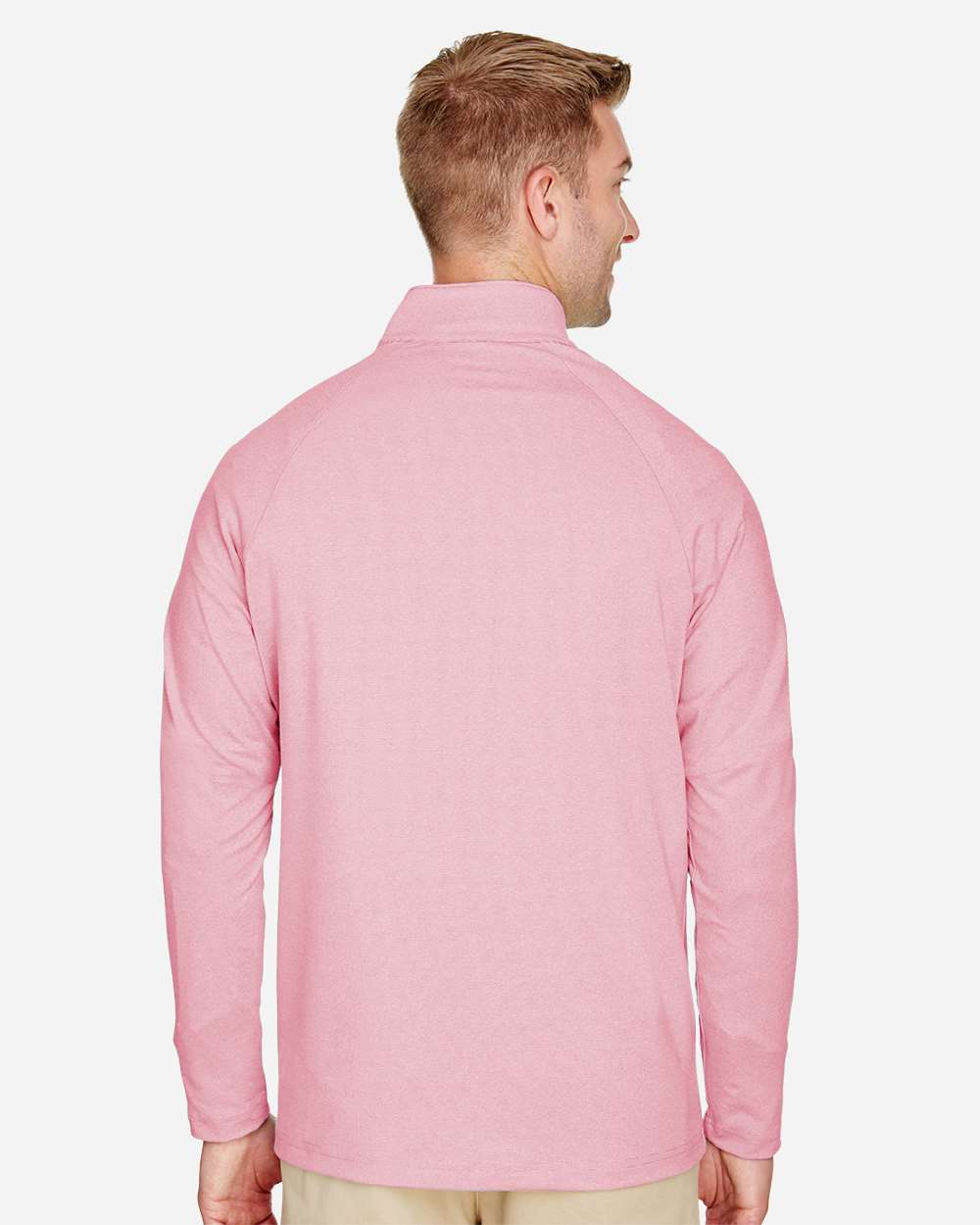 Men's Performance Micro-Stripe Quarter-Zip Pullover - Red - L
