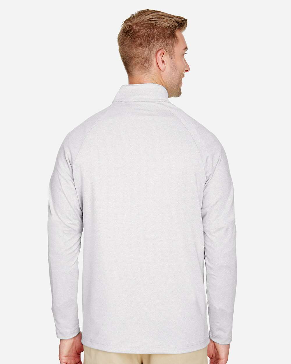 Men's Performance Micro-Stripe Quarter-Zip Pullover - Silver - L