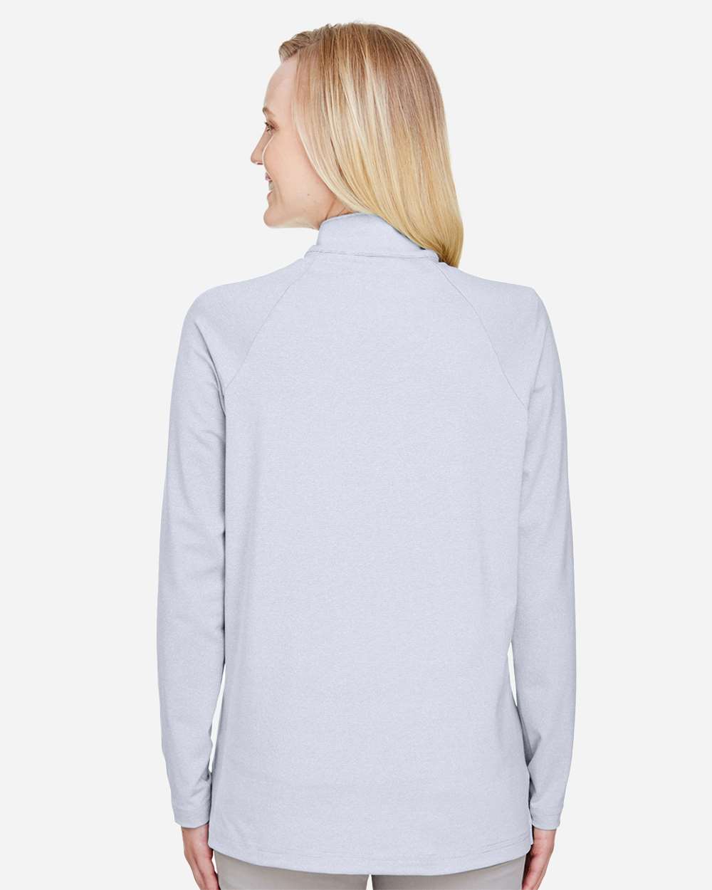 Women's CrownLux Performance® Clubhouse Micro-Stripe Quarter-Zip Pullover - Navy - L