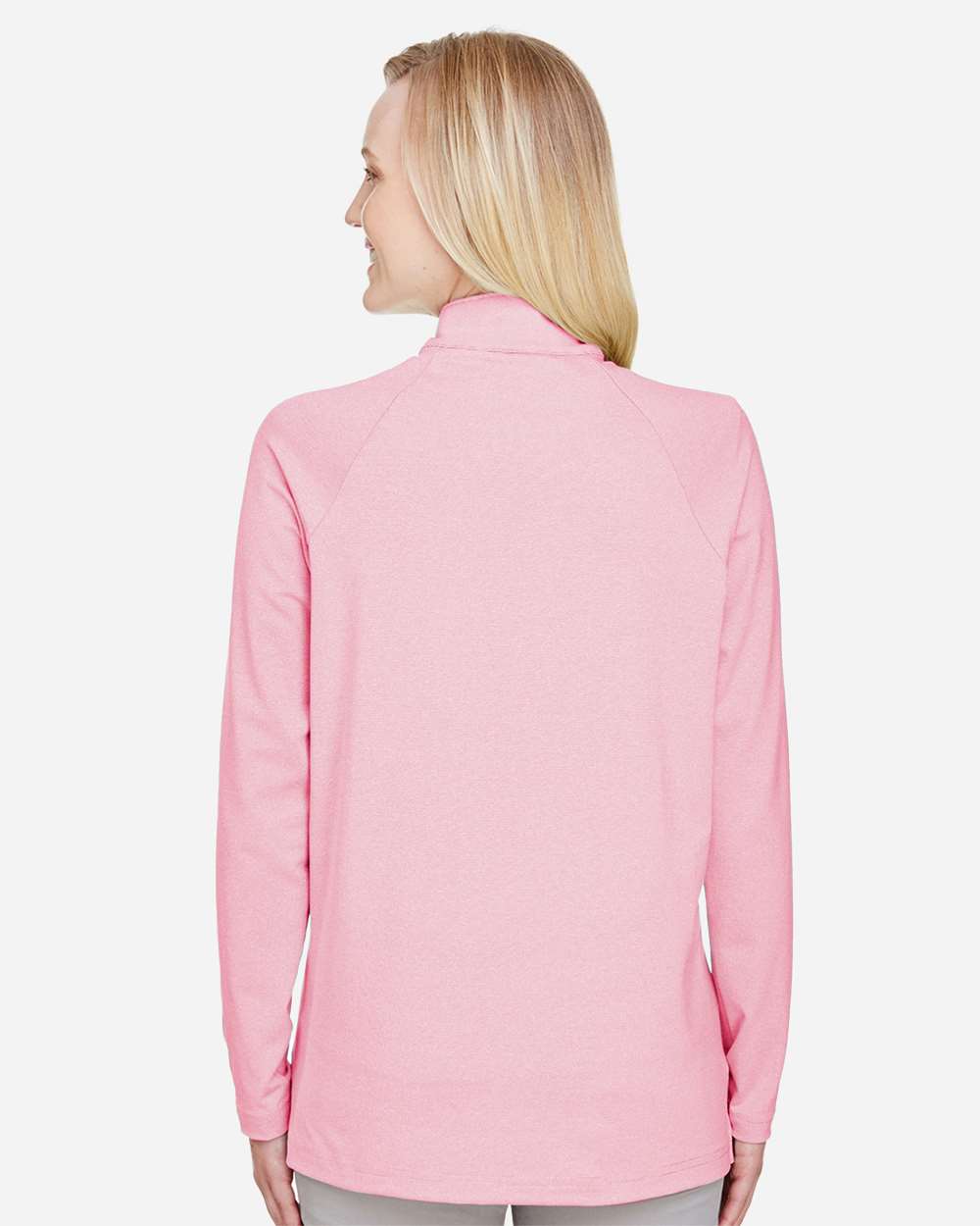 Women's CrownLux Performance® Clubhouse Micro-Stripe Quarter-Zip Pullover - Red - L