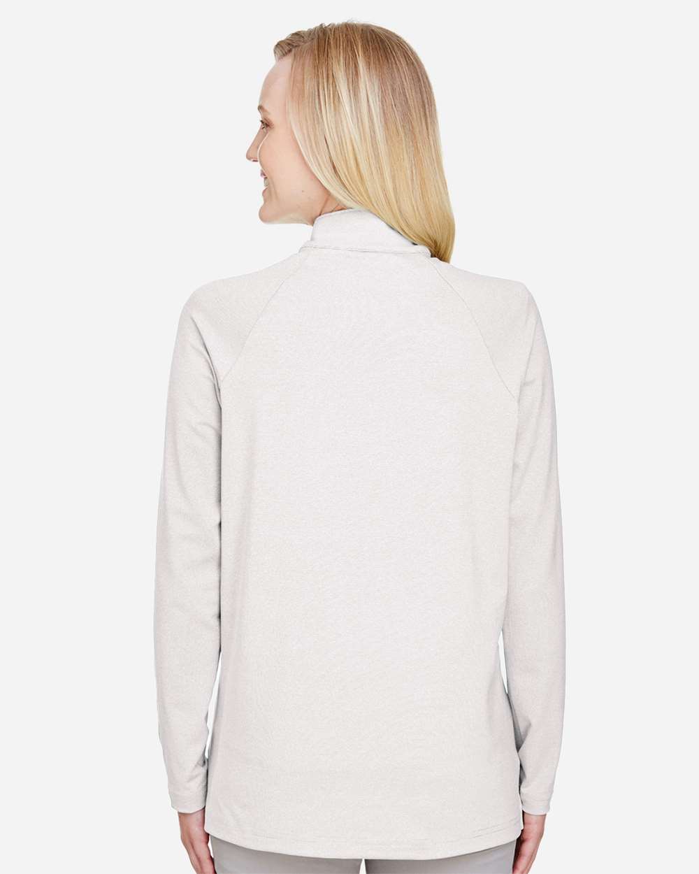 Women's CrownLux Performance® Clubhouse Micro-Stripe Quarter-Zip Pullover - Silver - L