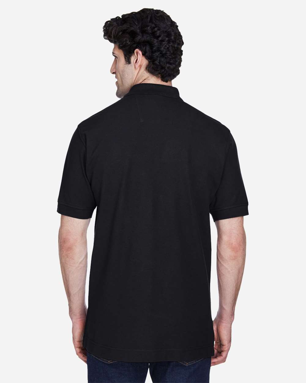Men's Pima Piqué Polo - Black - L